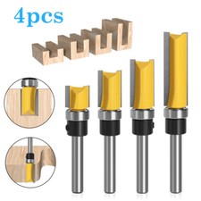 4x 1/4" Shank Straight Flush Trim Router Bit Woodwork Wood Template Cutter Tool