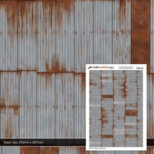 Rusty weathered corrugated - rusty/weathered,
