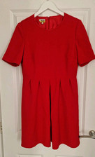 Hobbs Ladies Red Lined Short Sleeved Dress Size 14