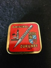 Marschall Zukunft Laut German Gramophone Needle Tin, with small music box in it
