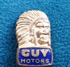 Scarce GUY MOTORS Indian Car Bus Lorry Vehicle enamel stickpin badge FATTORINI