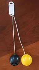 Original Vintage 1970s Black & Yellow Acrylic Clackers Toy