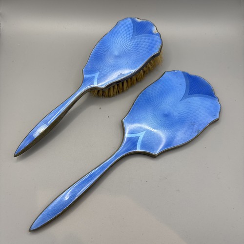 Antique blue guilloche enamel - blue,