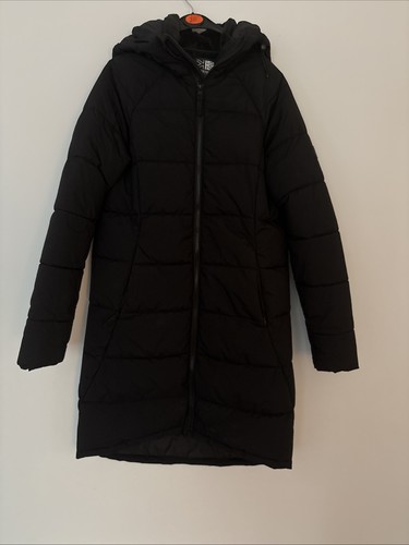Longline black padded coat - padded,