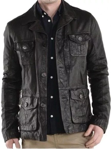 Mens vintage wrinkled waxed
