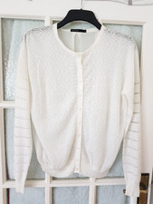 KAREN MILLEN Long Sleeve Lightweight Cardigan In Ivory  size 12  GREAT