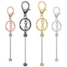  4 Pcs Beadable Keychain