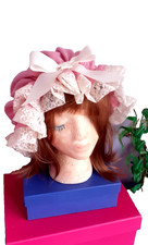 Victorian Fancy Dress  Mop Cap Mob Tudor Hat servant Girl Maid Costume pink OOAK