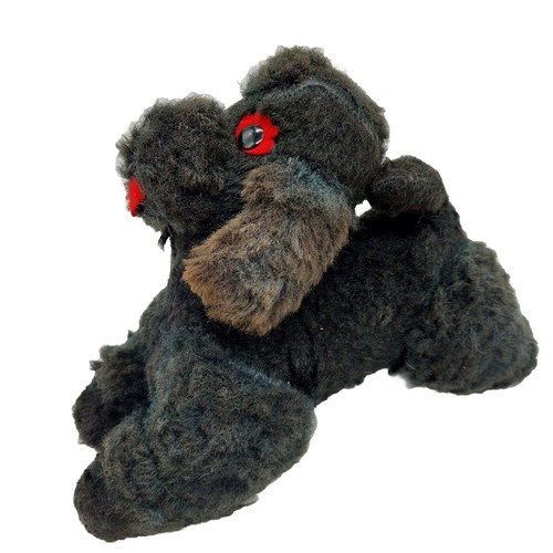 Vintage poodle plush black fur - poodle,