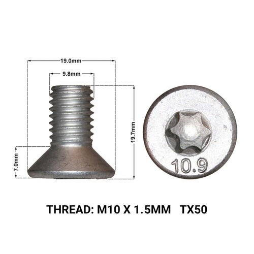 Front brake disc screws - 2x,