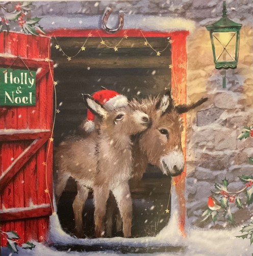 Charity donkey christmas card - charity,