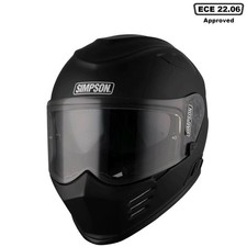 Simpson Venom Matt Black Full Face Motorcycle Sports Crash Helmet Light Weight