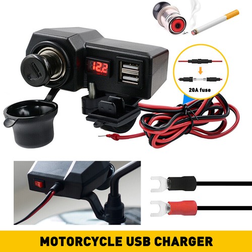 Motorcycle handlebar dual usb - motorcycle,