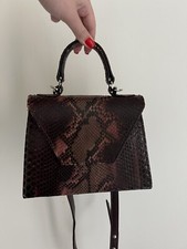python skin crossbody handbag Purse Burgundy Bordeaux
