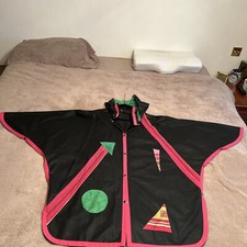 Iris Mansard Rain Coat Vintage 1990s Art to Wear with Geometric Patterns L/XL