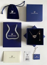 Swarovski Gold Interlocking Double Hearts Necklace with Crystals – Romantic Gift