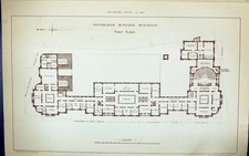 Old Nottingham Municipal First Floor Plan Building 1884 Architecture Victorian