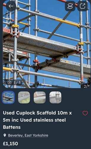 Used cuplock scaffold - used, 10m