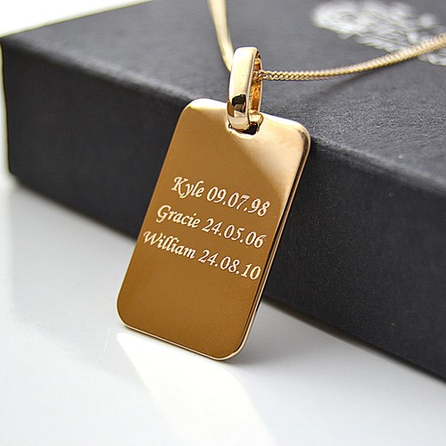 Pendant necklace dog tag - pendant, w