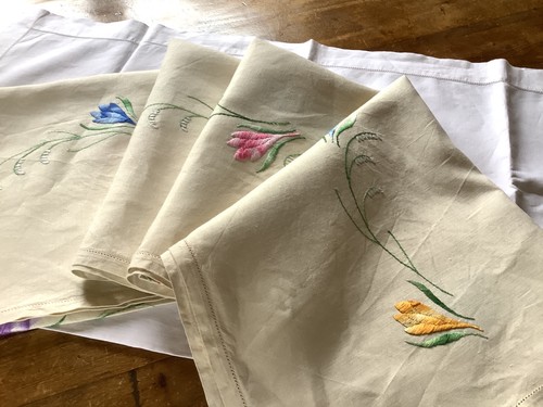 Lge vintage cream linen - cream,