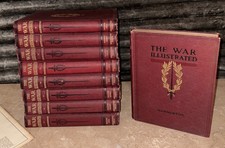 The War Illustrated - Hardback Set Volumes 1 to 9 Edited by Hammerton rare