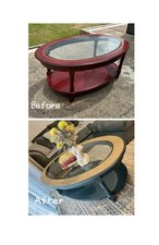 Upcycled Oval Coffee Table