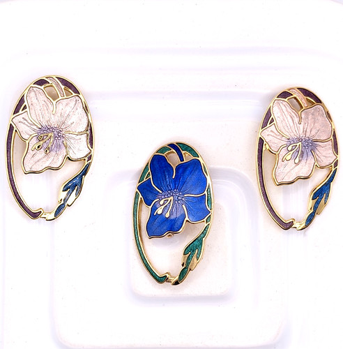 Three vintage cloisonne enamel - three,