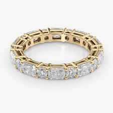 Diamond Women Eternity Band 18k Yellow Gold Lab Created Radiant/Round 3.00 Carat