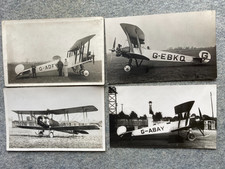 4  VINTAGE AIRCRAFT PHOTO POSTCARDS 1920S  BI-PLANE PILOTS  AIRFIELDS ETC.