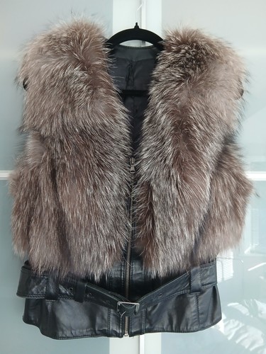 Real fox fur - leather, gilet