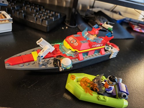 Lego city fire - lego, boat