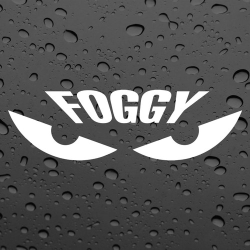 Foggy eyes 10cm sticker - foggy, x2