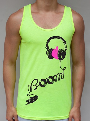 Boom neon tank top headphones - neon,