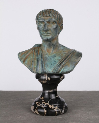 Trajan bust statue green - trajan,