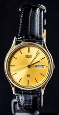 Seiko Gold-Plated Men's Quartz Watch --  Working, Ø34mm Case