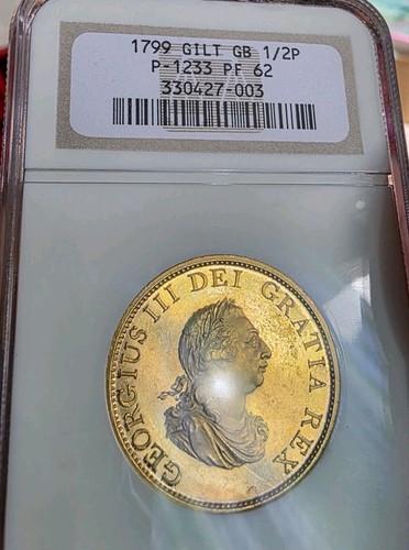 1799 half penny - half, gilt