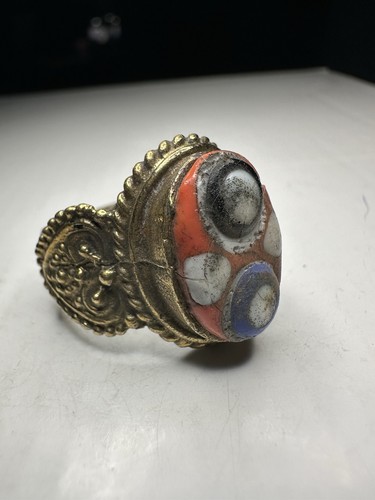 Vintage antique ring mosaic - or,