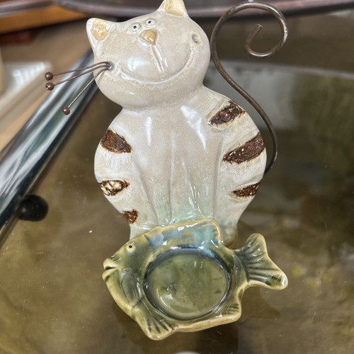 Ceramic cat trinket - ceramic,