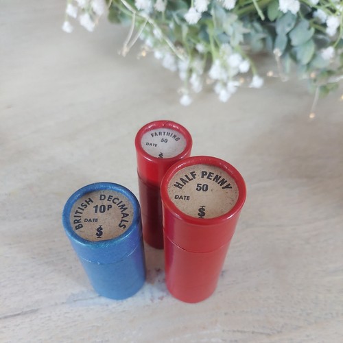 Vintage empty coin tubes - , 3
