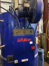 Fulton 30E steam boiler with blowdown tank and 1/2 pallet of water softener