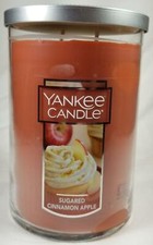 Yankee Candle SUGARED CINNAMON APPLE Large 2-Wick Tumbler Jar Brown 22 oz Wax