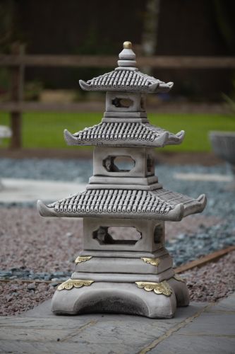 Three tier oriental stone - tier,