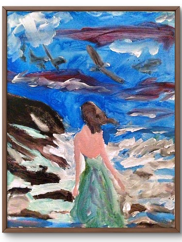 Seascape lady contemporary - seascape,