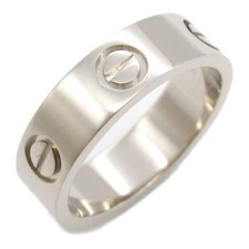 Cartier Love Ring, 18K White Gold, Men's, Women's, Silver
