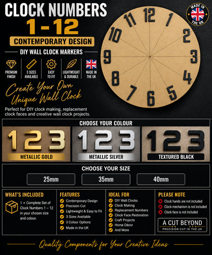 Clock numbers 12 - clock,