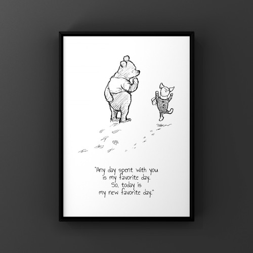 Winnie the pooh art - a4,