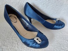 Debut Royal Blue Satin Embellished Wedding Shoes Size 5