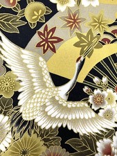 Japanese cranes fabric