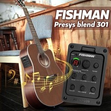 Fishman 4 Band 301 EQ Tuner Piezo Mic Presys Blend Acoustic Guitar Pickup Preamp