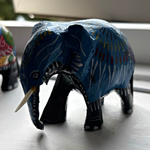 Blue elephant ornament - elephant,